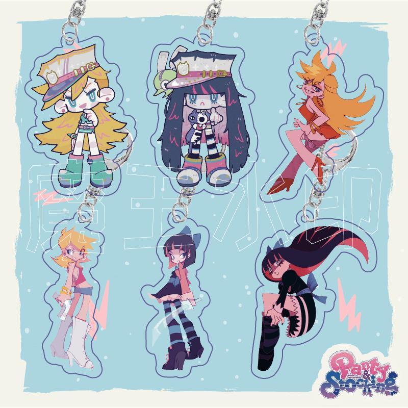 Móc khoá Anime Manga Panty Stocking with Garterbelt Anime Keychain Man Kawaii Acrylic Cute phụ kiện trang trí dễ thương