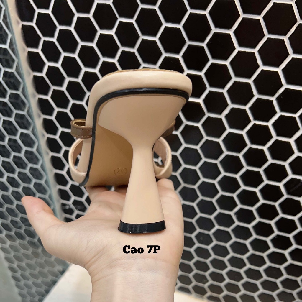 Giày cao gót Nơ gót mảnh 6P và 7,5P Cao 6CM và Cao 7,5CM phối màu Đơn giản, nhẹ nhàng Giày Bánh Bèo mã DepKK