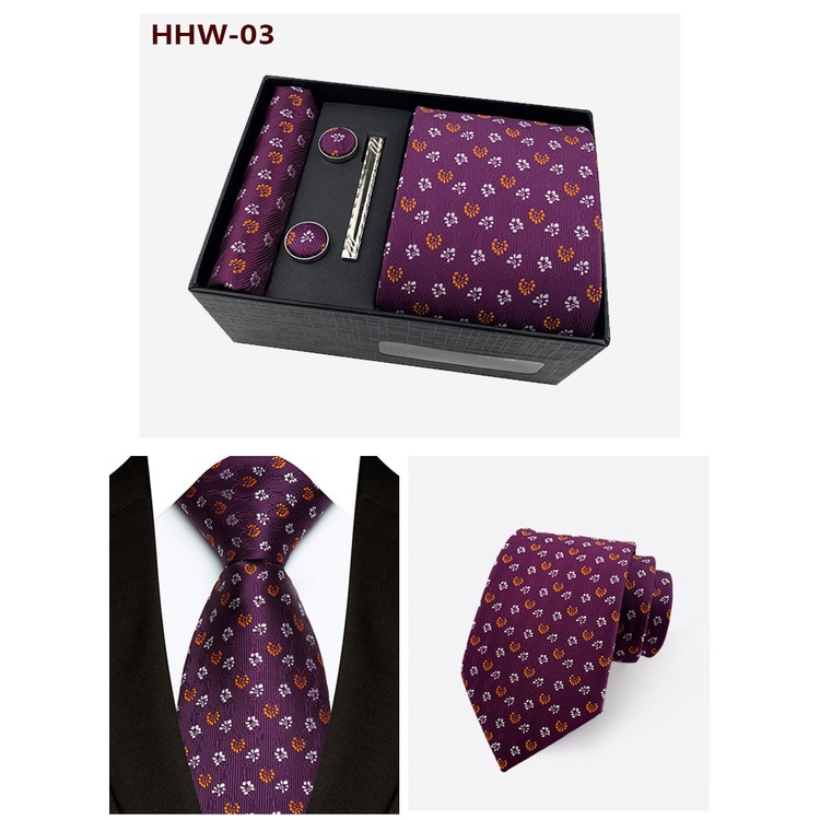 Efan set Cà Vạt 8cm + Hộp Quà Tặng Trang Trọng Cho Nam