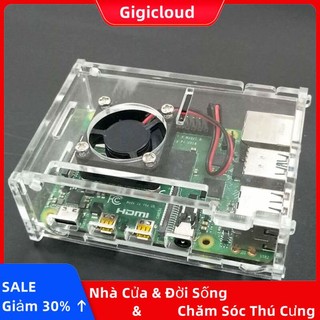 Hộp acrylic Trong Suốt + Quạt Cho raspberry pi 4 model b