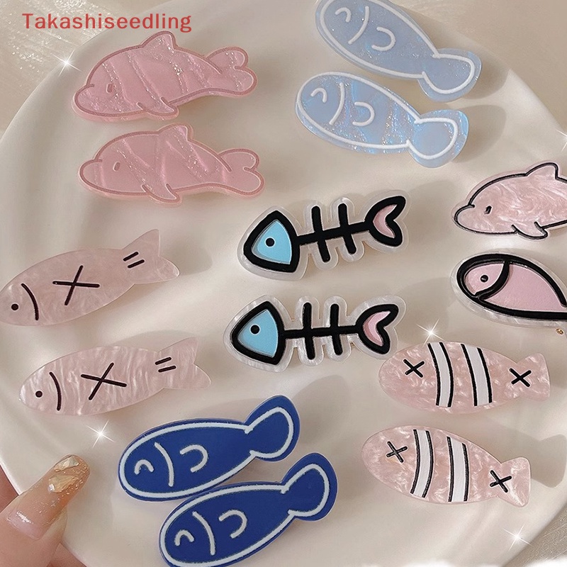Kẹp Tóc Hình Cá Hoạt Hình Bằng acrylic Sáng Tạo Vui Nhộn Dành Cho Bé Gái Mùa Hè
