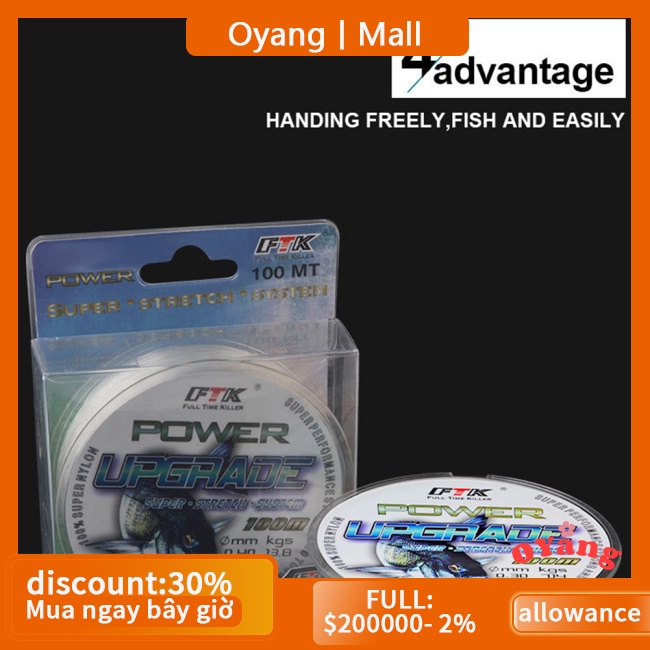 1 Cuộn Dây Câu Cá 100m ftk Siêu Bền Chắc Chống Mài Mòn