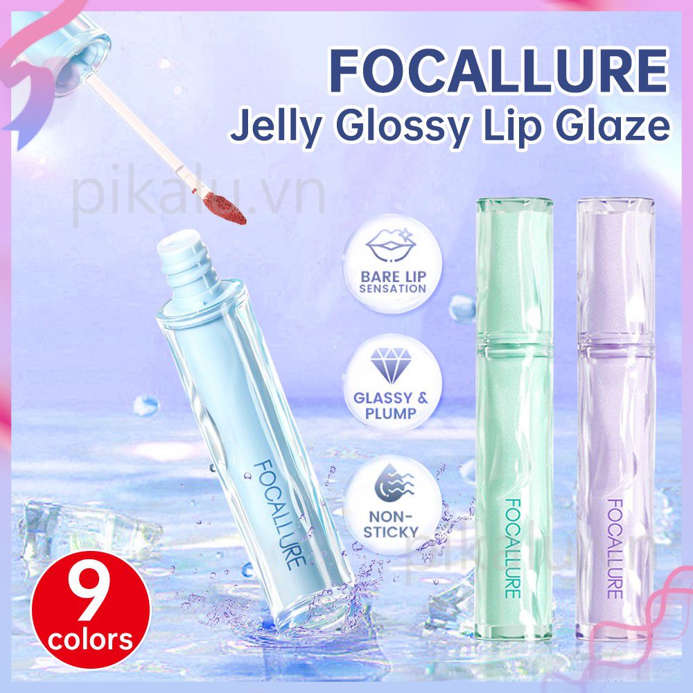 Đọc Stock Focallure Jelly Watery Lip Tint Hàn Quốc Bóng đầy đặn Sắc tố cao Son bóng nhẹ Không dính cốc Trang điểm môi lâu trôi .pikalu
