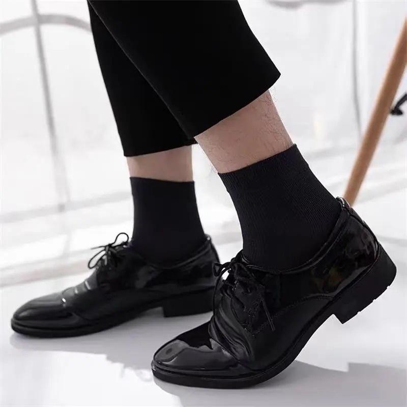 Set 10 Đôi Vớ Sợi Tre Siêu Mỏng Thoáng Khí Chống Vi Khuẩn Màu Sắc Đơn Giản Dành Cho Nam