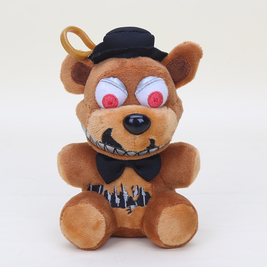 Set 6 Móc Khóa Thú Nhồi Bông Trong five nights at freddy 'S foxy freddy' S Kèm Túi Đựng Điện Thoại