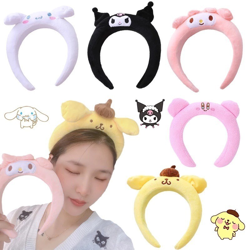 Kawaii sanrio Băng Đô Cài Tóc Nhồi Bông Hoạt Hình my melody Kurompurin Dễ Thương Làm Quà Tặng Cho Bé Gái