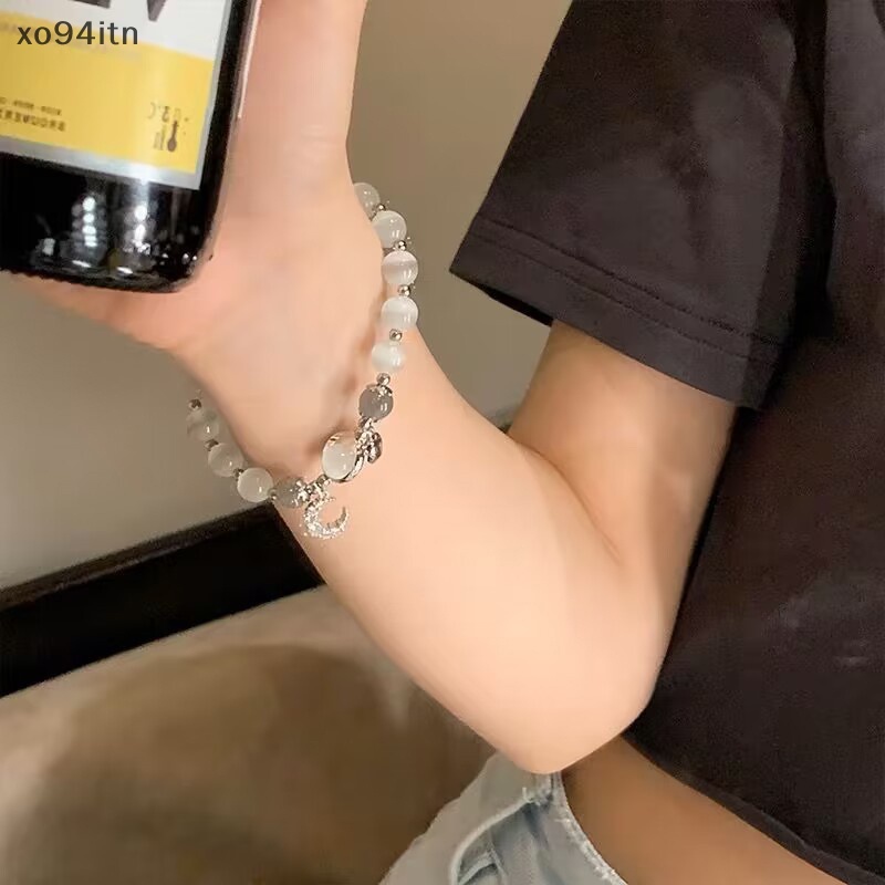 Tn Vòng Tay Xỏ Hạt Đá Mặt Trăng Pha Lê Tinh Xảo Thời Trang Phong Cách Hàn Quốc Cho Nữ n