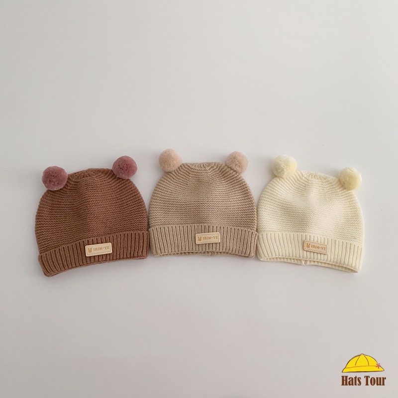 Mũ Len beanie Màu Trơn Dễ Thương Cho Bé 2-15 Tháng Tuổi