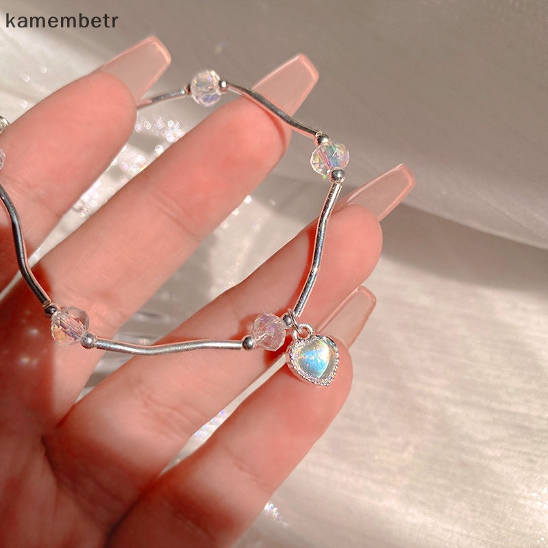 Kam Vòng Tay Đính Pha Lê Trái Tim Nhiều Màu Sắc Siêu Thơ Mộng Trang Trí Ngọt Ngào Cho Bạn Gái n