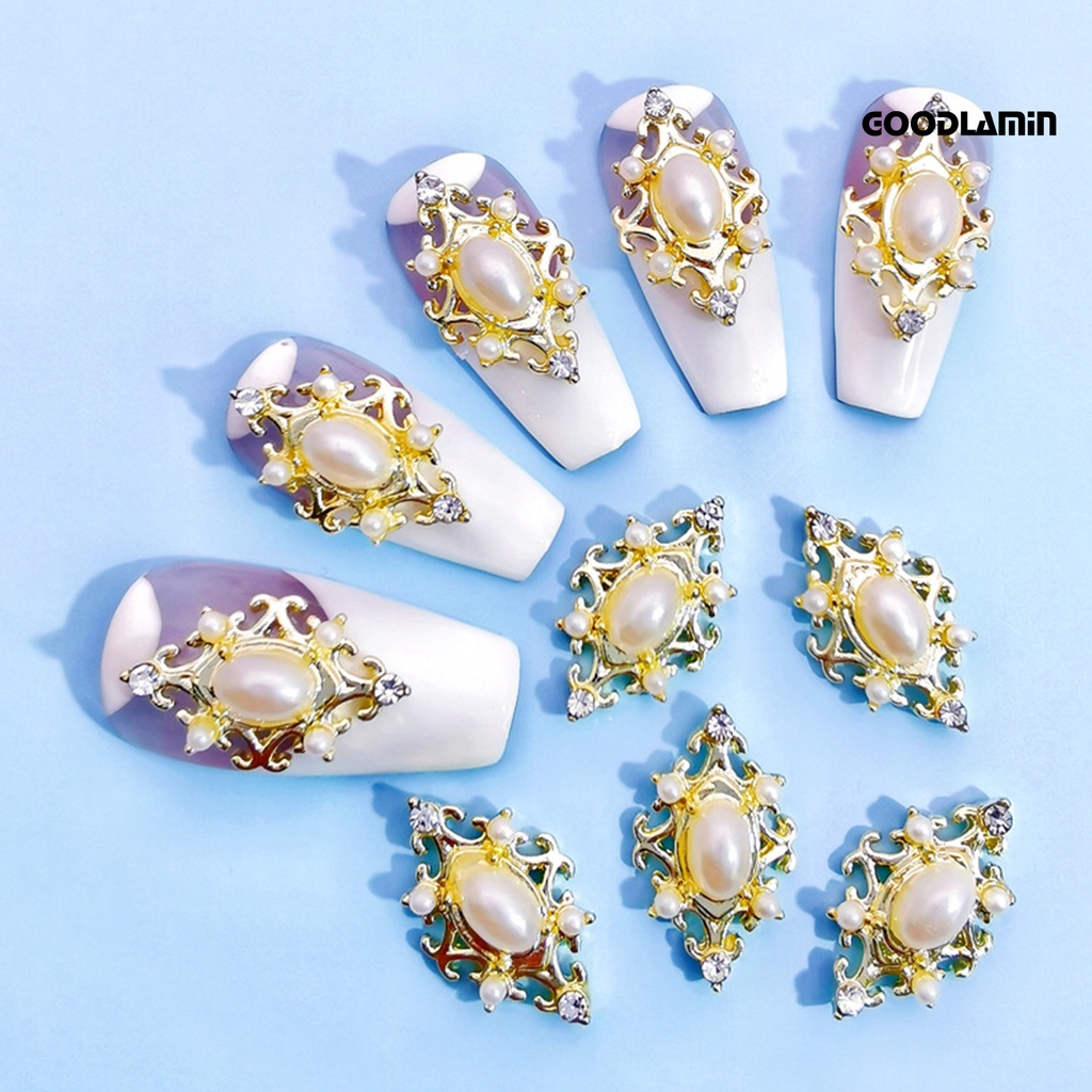 Set 10 Phụ Kiện Trang Trí Móng Tay 3d Hình Vương Miện Xinh Xắn