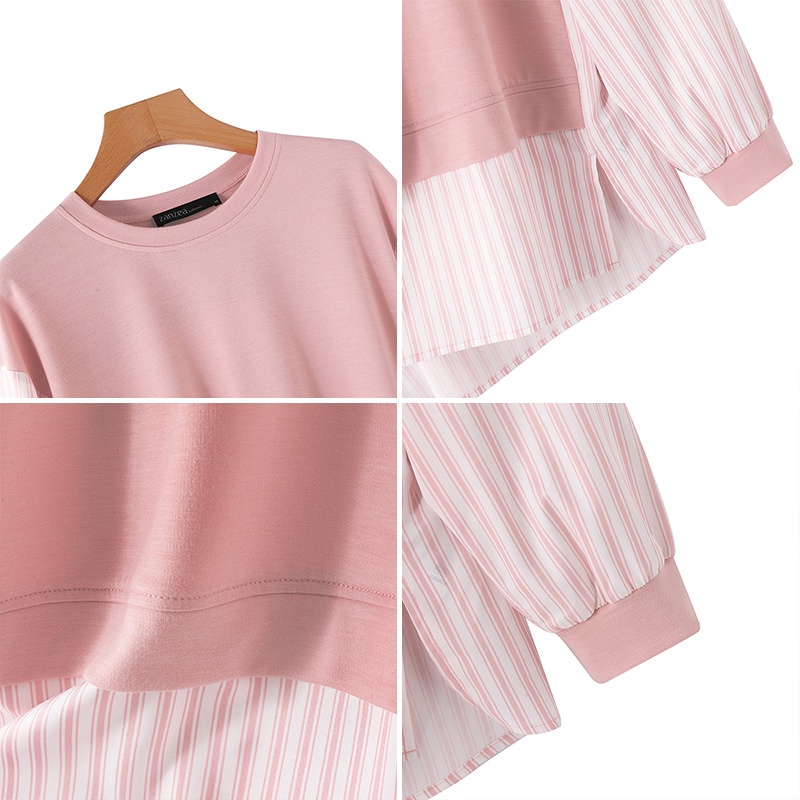 Zanzea Áo Hoodie Dài Tay Họa Tiết Sọc Ngang Thời Trang Hàn Quốc