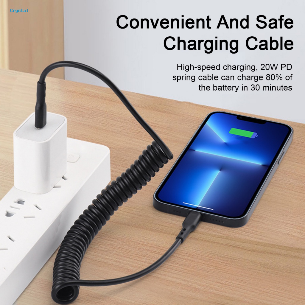 Crh Dây Cáp Sạc Nhanh type-c 8pin Không Co Rút Được Cho iphone