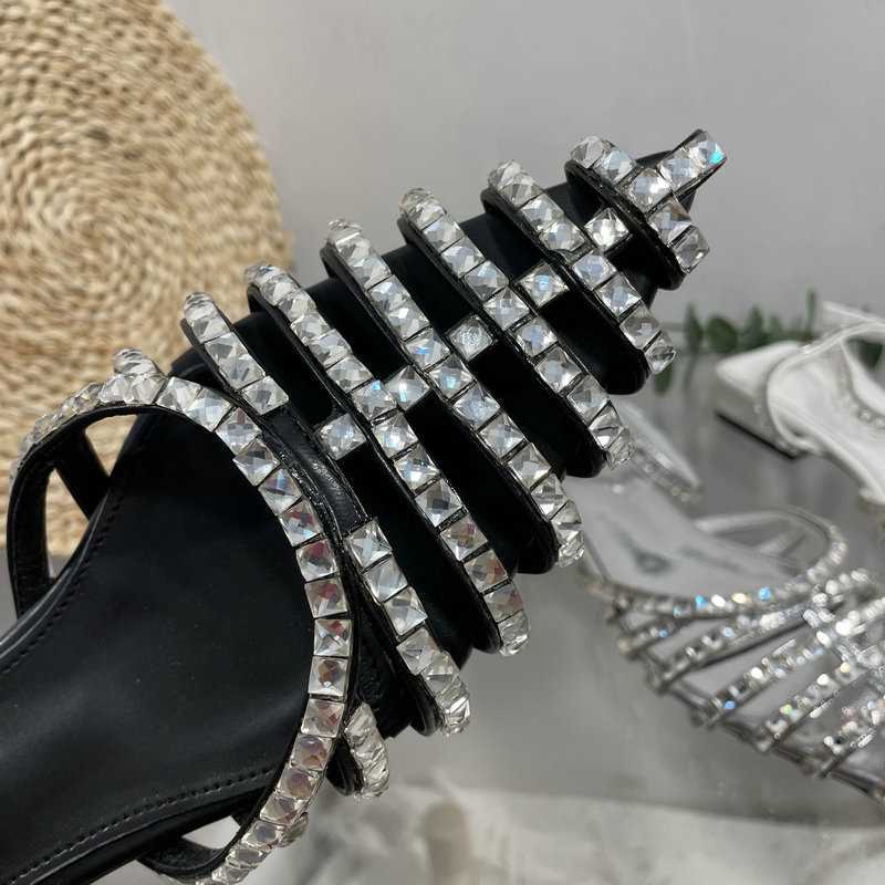 Giày Sandal Mũi Nhọn Đính Đá Thời Trang Xuân Hè 2023 Phong Cách Mới Cho Nữ