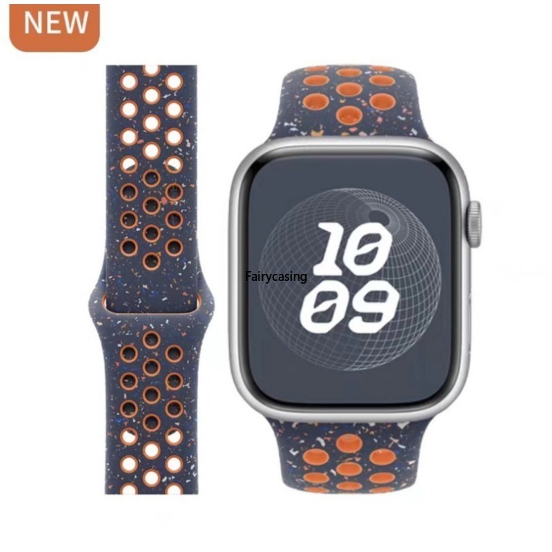 Dây Đeo Đồng Hồ Bằng silicone Thoáng Khí Cho apple watch 49mm ultra 2 44mm 40mm 41mm 38mm 42mm 3 5 6 se 9 8 7 5 2 45mm