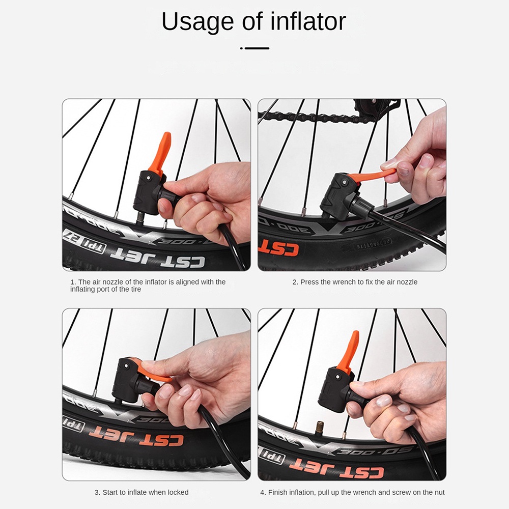 Bước lên máy bơm cao áp Mini Xe đạp di động Xe đạp điện Máy bơm hơi xe máy Máy bơm chân mới đa chức năng