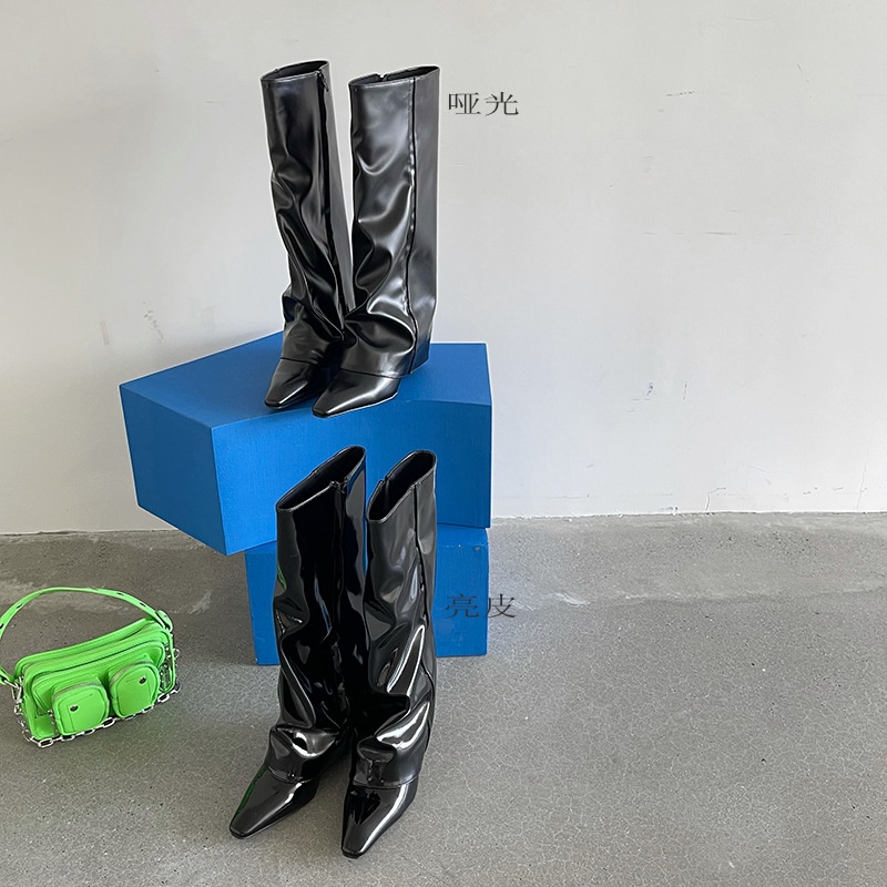 Giày Bốt Cao Gót 7cm Mũi Nhọn Thời Trang Phong Cách Mới 2023