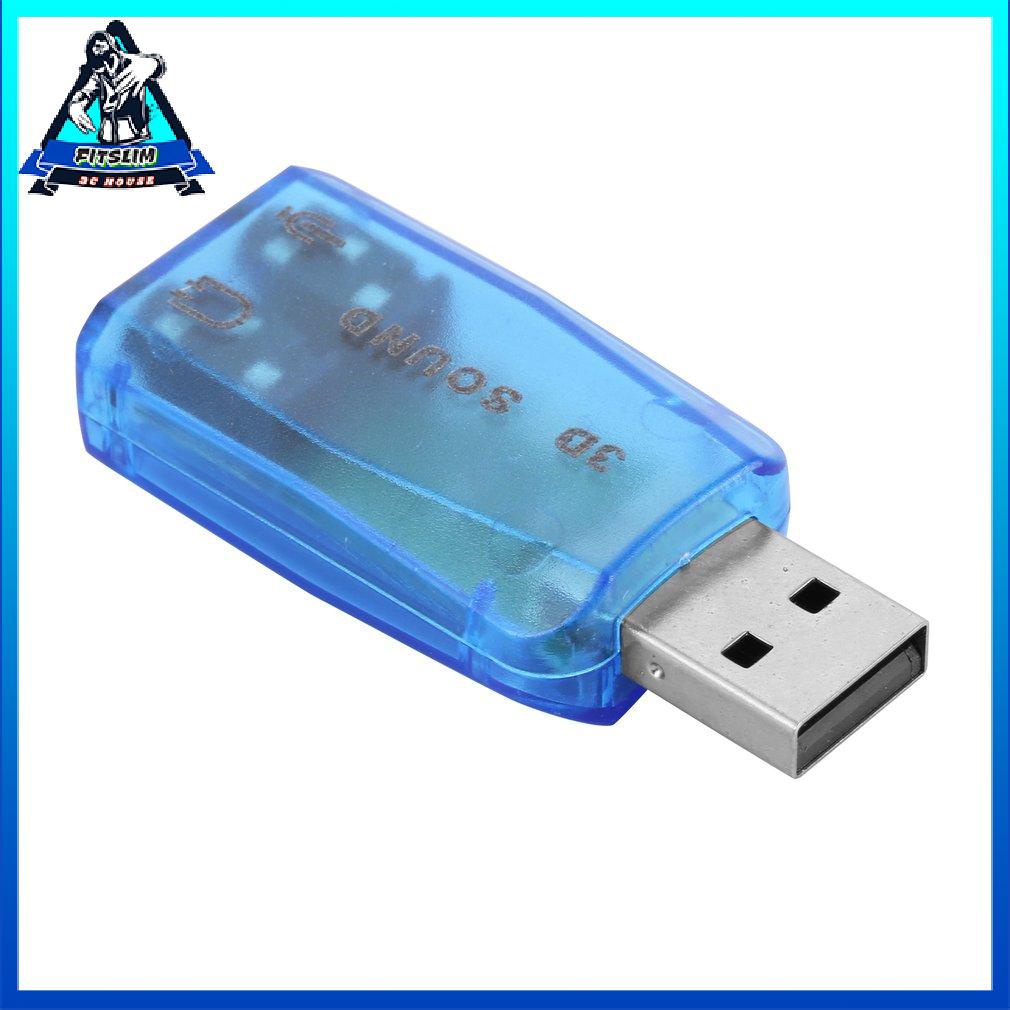 Audio Card 3D Portable Compact Usb 1.1 Mic 7.1 Laptop Speaker Adapter