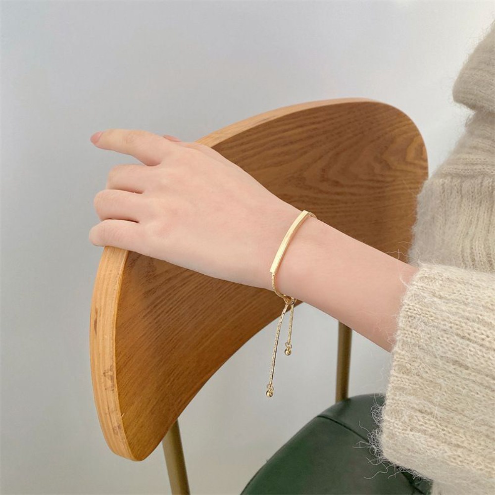 Vòng Tay Mạ Bạc 925 Hình Khuỷu Tay Dễ Thương Phong Cách Hàn Quốc
