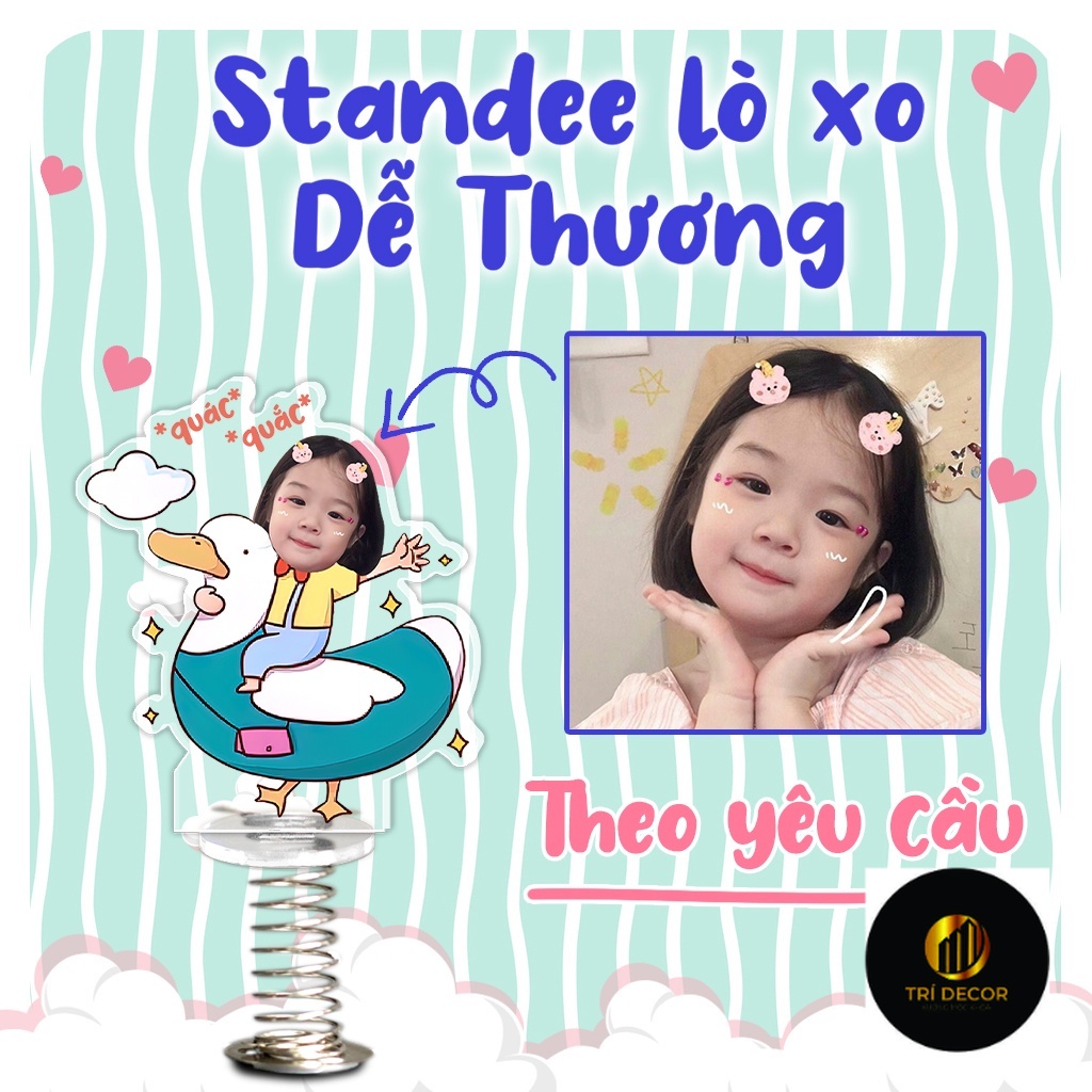 Standee lò xo lắc lư đáng yêu trong suốt đế dính trang trí in theo yêu cầu chibi