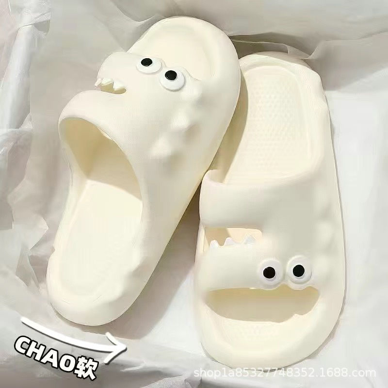 Dép Đi Trong Nhà Chống Trượt Hình Cá Sấu Mắt To Hoạt Hình Mùa Hè Thoải Mái Cho Cặp Đôi
