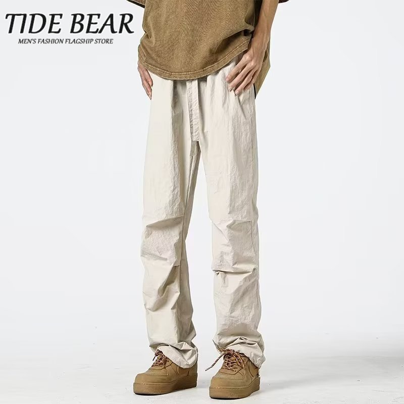 TIDE BEAR Quần nam đường phố Mỹ ống rộng dáng rộng thoải mái mùa hè thu quần tây in phong cách thoải mái tạo cảm giác thoải mái