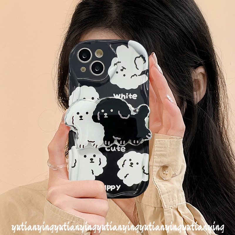 Ốp Điện Thoại Mềm Có Giá Đỡ Hình Chú Cún 3d Cho iphone xr x xs max 11 15 13 12 14 pro max 7 15 6s 6 8 plus se 2020