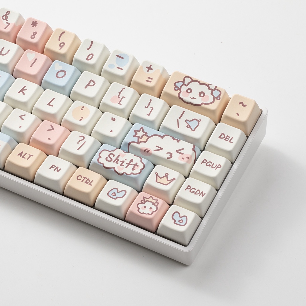 Cừu Keycaps Cherry/MDA Profile Cô Gái Dễ Thương Hoạt Hình PBT DYE SUB Bàn Phím Cơ Keycap
