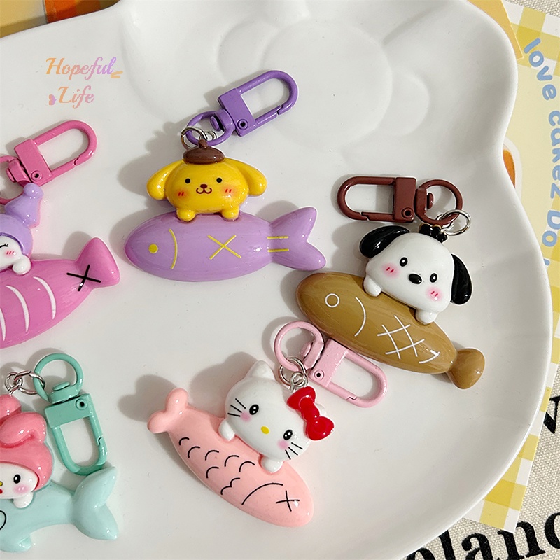 Móc Khóa mini Hình sanrio kitty kuromi pochacco melody Dễ Thương