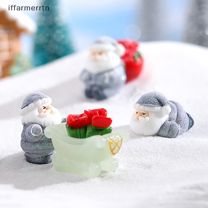 Đồ trang trí Ông Già Noel mini Bằng Nhựa resin Trang Trí Tiểu Cảnh Dịp Giáng Sinh