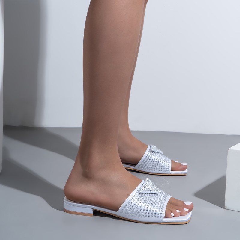 Prada Dép Sandal In Chữ Thời Trang Dành Cho Nữ