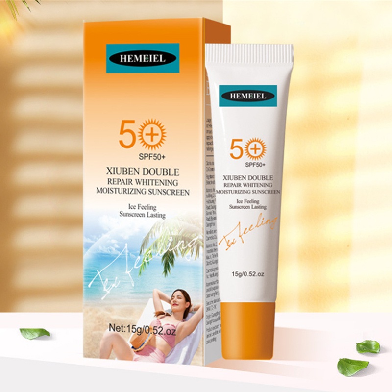 Sản phẩm chăm sóc da Kem chống nắng dưỡng ẩm Kem chống nắng làm trắng Kem chống nắng sảng khoái 15g Kem chống nắng 45 * 30 * 115mm Kem chống nắng thoáng khí Sản phẩm chăm sóc da mặt heby1