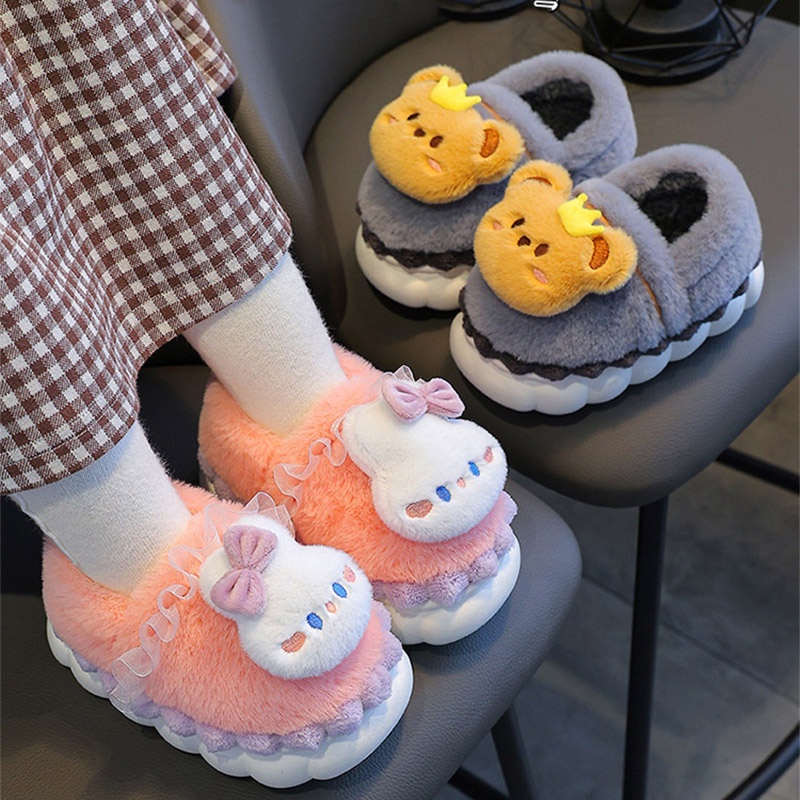 Dép Bông Đi Trong Nhà Hình Thỏ Dễ Thương Cho Bé