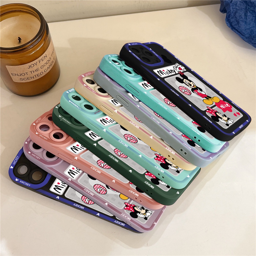 Ôp Điện Thoại Silicon Dẻo Vuông Hình mickey minnie Cho oppo a76 a36 a96 a95 4g 5g a16 a16k a16e Vỏ