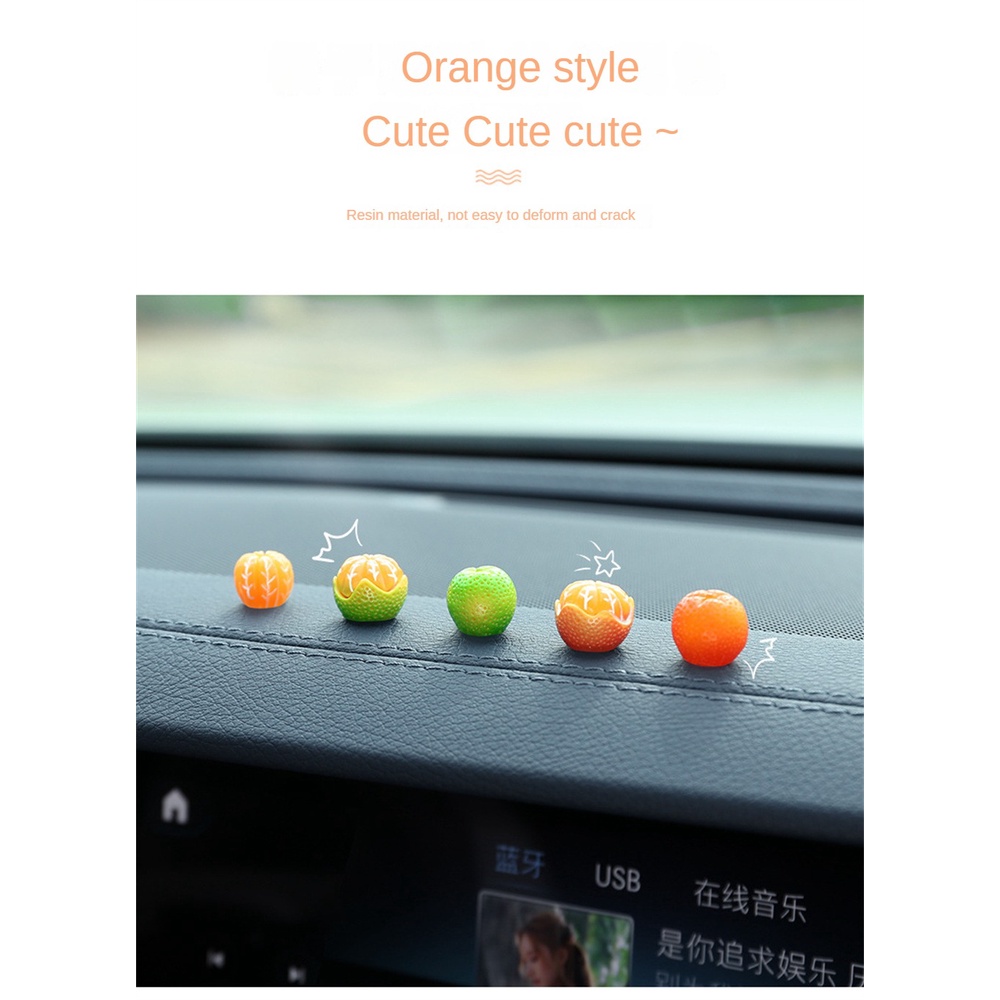 Đồ trang trí ô tô màu cam đường tươi Gương chiếu hậu ô tô Trang trí bảng điều khiển trung tâm Vật dụng trang trí nội thất ô tô thú vị