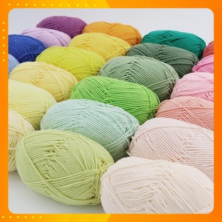 Len Milk Cotton cuộn 50g cao cấp gồm 92 màu , len đan dành cho người mới bắt đầu