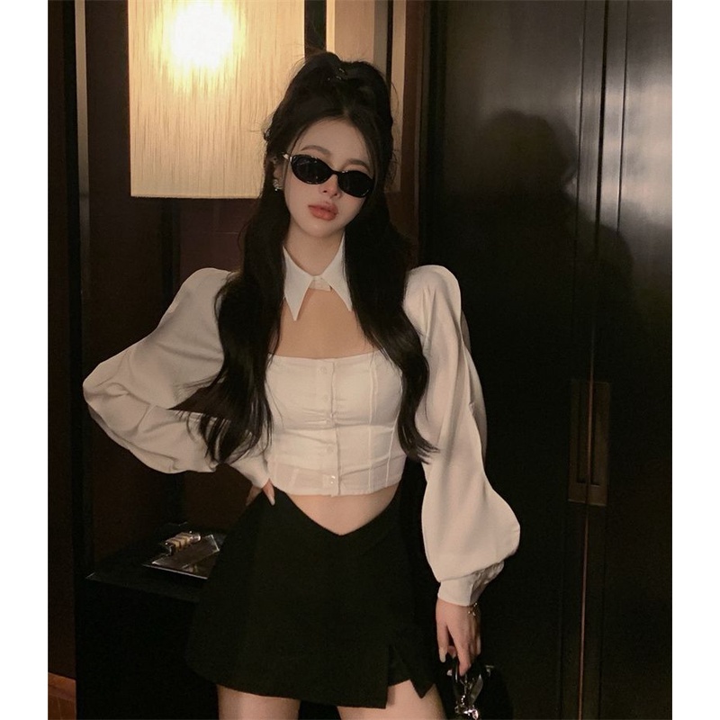 Áo Sơ Mi Ngắn Tay Dài Dáng Ôm Phong Cách Hàn Quốc Thời Trang Mùa Xuân Mới 2022