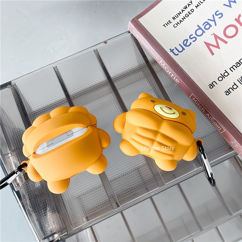 Ốp Vỏ Bảo Vệ Hộp Sạc Tai Nghe airpods 1 2 3 pro pro 2 Bằng Silicon Hình Sư Tử / Gấu Dễ Thương