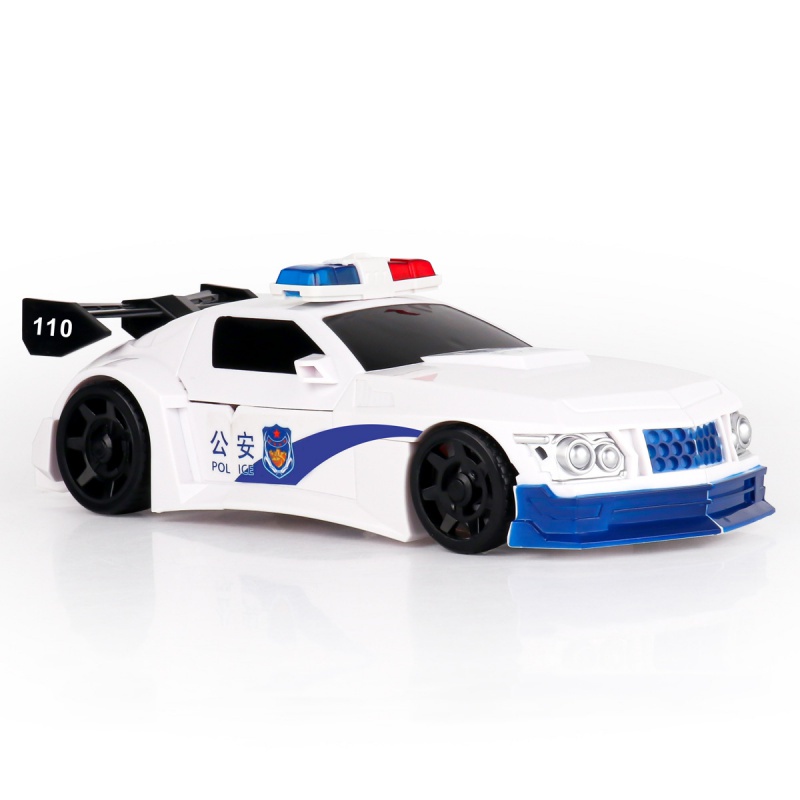 Mô Hình Đồ Chơi Xe Cảnh Sát Biến Hình Màu Trắng Đen Dành Cho Bé Trai ml6j