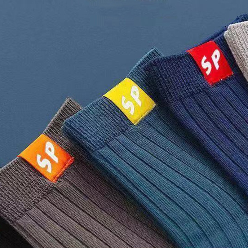 Set 5 Đôi Vớ cotton in Chữ Đơn Giản Cho Nam