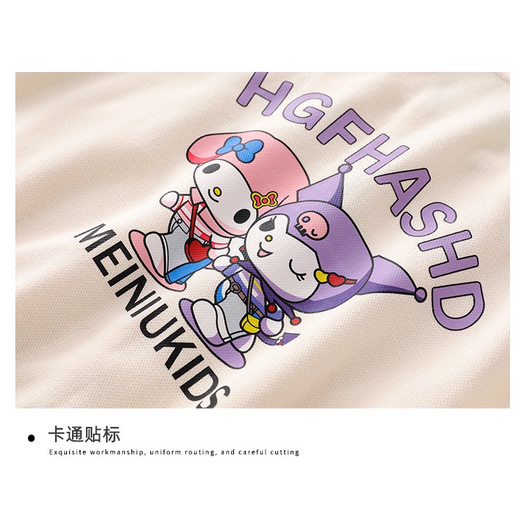 Set Đồ 3 Món Gồm Áo Khoác Tay Dài Và Quần Dài Phong Cách kuromi Thời Trang Hàn Quốc Cho Bé Gái