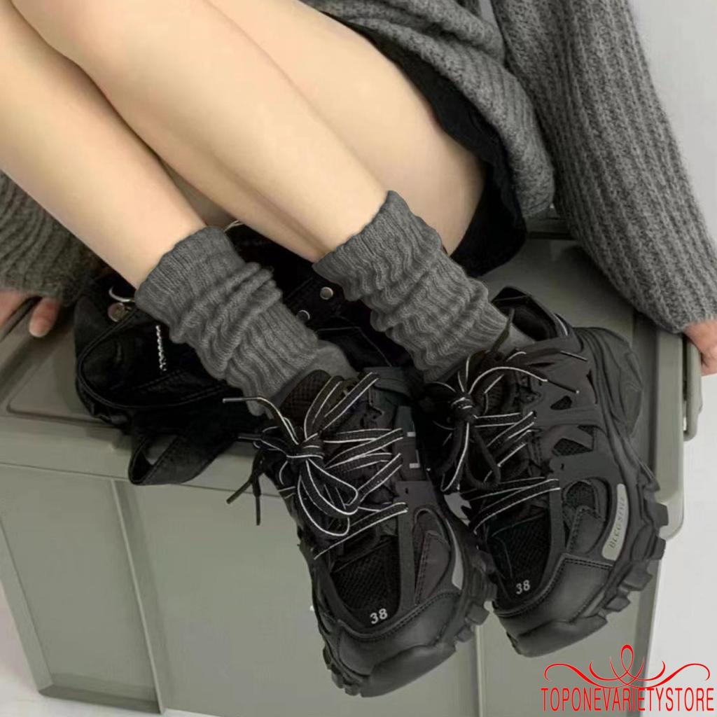Vớ Cao Ngang Bắp Chân Màu Trơn Thời Trang Dành Cho Nữ