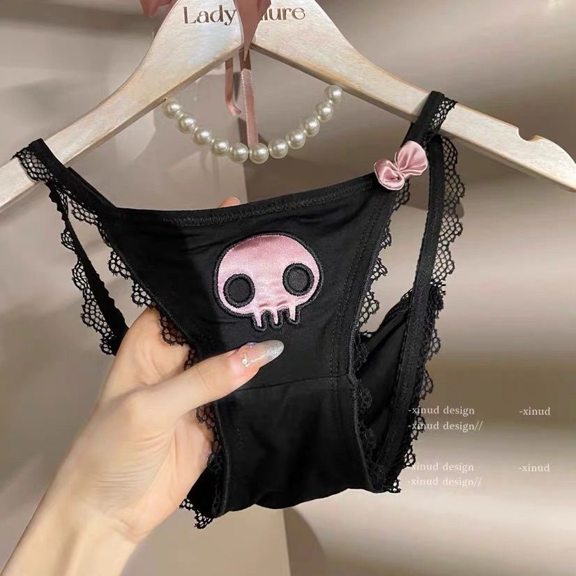 Quần Lót cotton Nguyên Chất Khoét Lỗ Hình Đầu Lâu Dễ Thương Quyến Rũ Cho Nữ fyg8