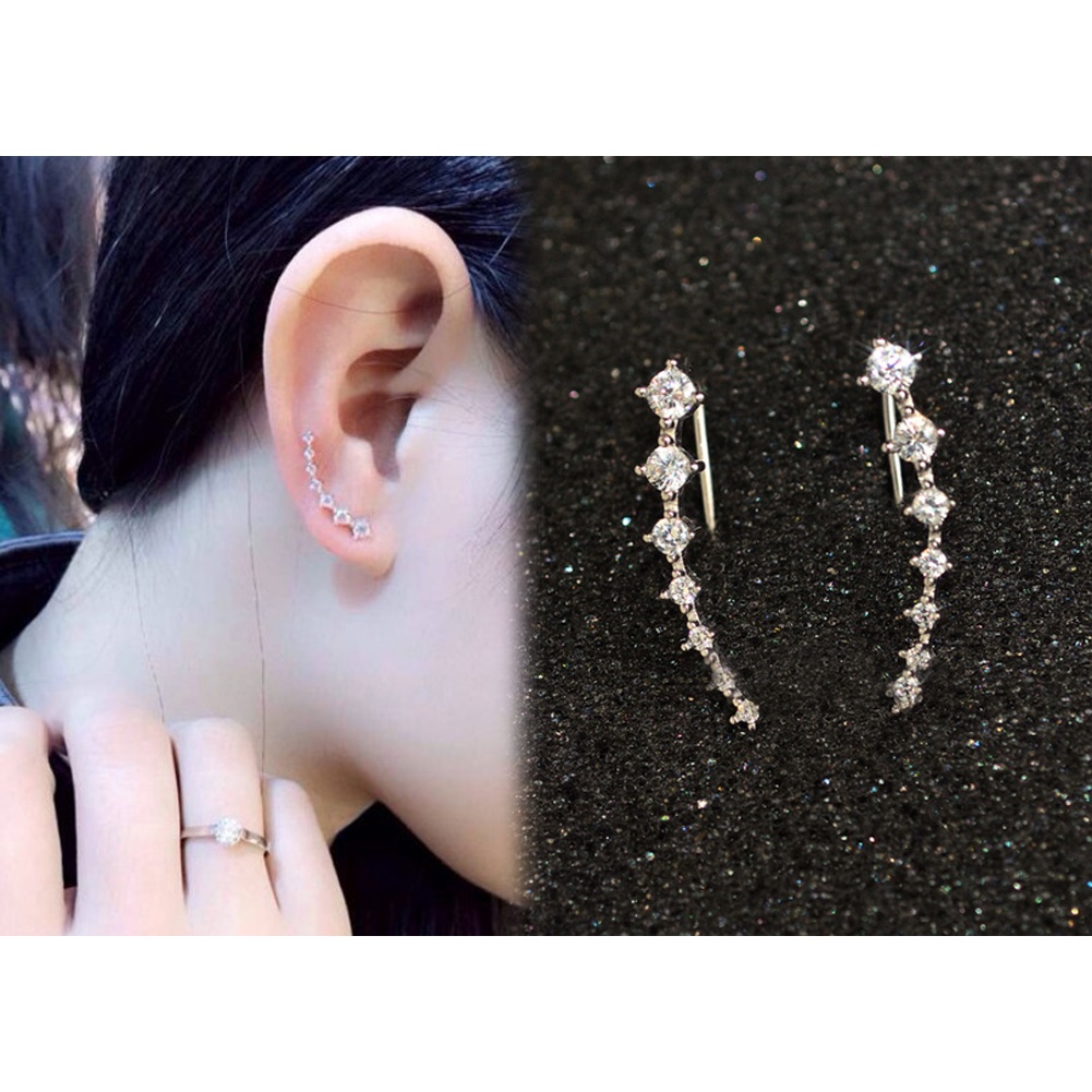 Khuyên Tai Thời Trang Hình Ngôi Sao Bảy Sao Đính Đá zircon