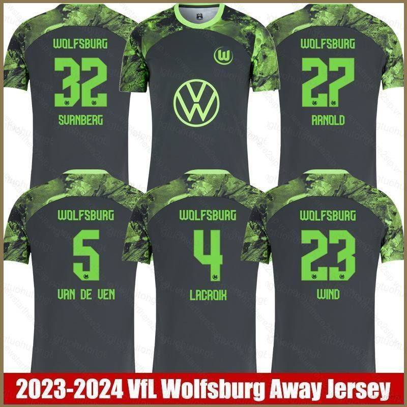 Áo Thun Bóng Đá Sân Khách np2 2023-2024 Fl wolfsburg away lacroix vandeven arnold svanberg plus size pn2