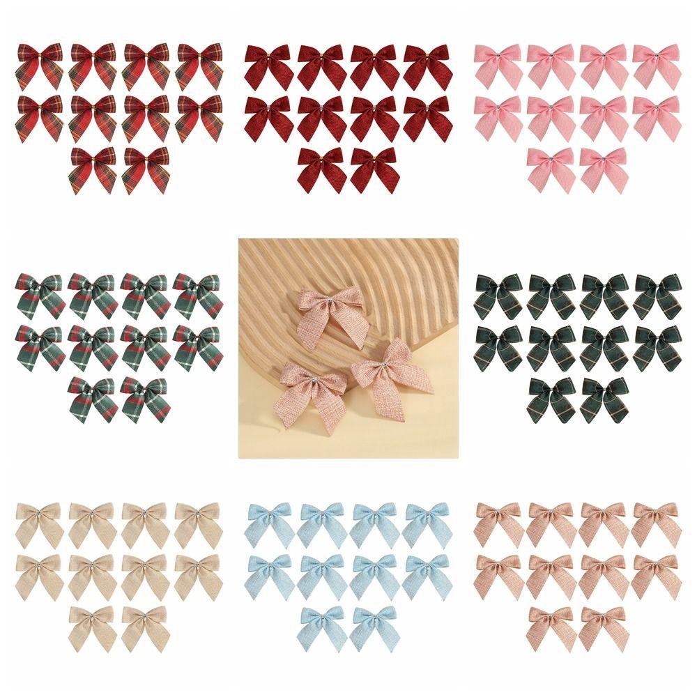 Giovanni set 10 Nơ Sọc Caro Mềm Mại Đa Năng Trang Trí Cây Thông Giáng Sinh
