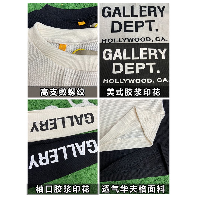 PWMN Gallery Letter Dept slogan printed long sleeve Ouyang Nana High Street fashion retro couple base shirt autumn