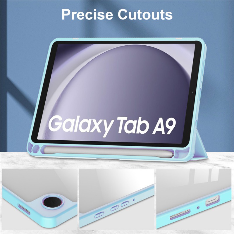 Bao Da Máy Tính Bảng pu Nắp Gập Thông Minh Có Ngăn Đựng Bút Cho samsung galaxy tab a9 8.7 Smx110 Smx115 Smx117 Giá Đỡ