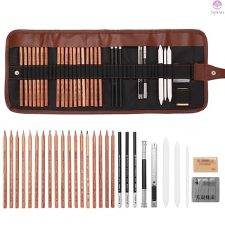 Sketching Kit for Artists - Charcoal Pencil Set with Eraser - Art Craft Supplies for Drawing and Painting