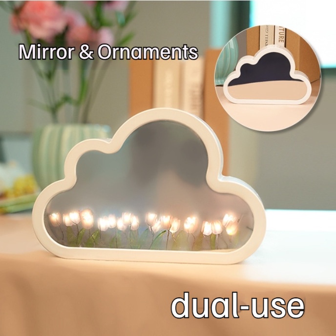Đèn Ngủ Hình Đám Mây Có Gương Soi Để Bàn Trang Trí Tiệc Sinh Nhật diy