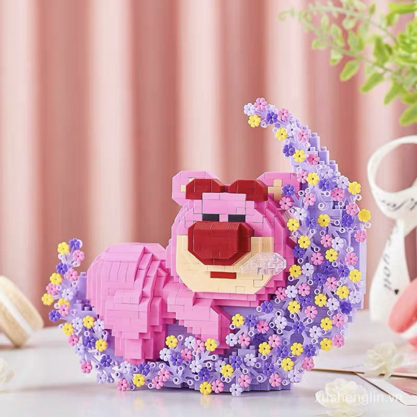 Bustling dream-like big-ear dog Disney Laurel dog building blocks assembled microparticle model building blocks ornaments for girls gift